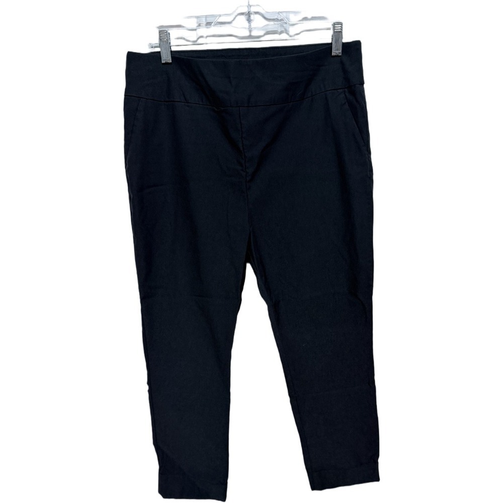 New York & Company Womens Pants Size XL Black Pockets Rayon Blend Mid-Rise